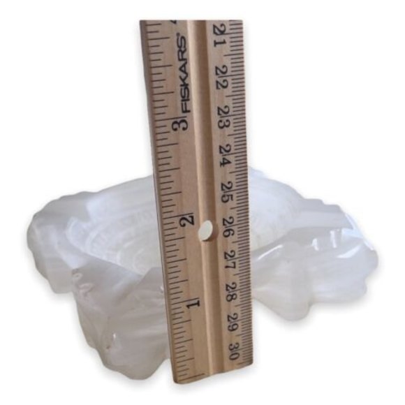 Onyx Alabaster  White Aztec Carved Face Ashtray Mexico Vintage 1970s - Picture 2 of 5